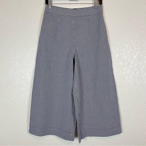 Tularosa Black White Gingham Wide Leg Colette Crop Pants size Medium - Picture 1 of 9